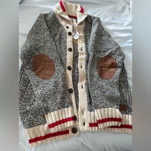 Roots Cabin Collection w/ elbow patches-Unisex- Grey Oat Mix colour